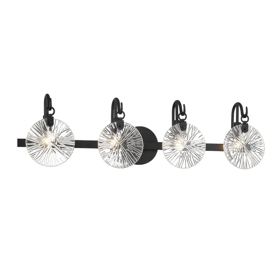 Addison 4-Light Bathroom Vanity Light in Matte Black - Image 3
