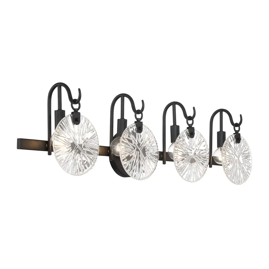 Addison 4-Light Bathroom Vanity Light in Matte Black - Image 4