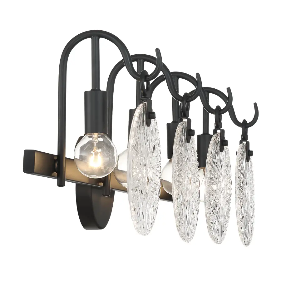 Addison 4-Light Bathroom Vanity Light in Matte Black - Image 5