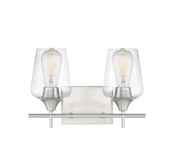 Octave 2-Light Bathroom Vanity Light in Satin Nickel