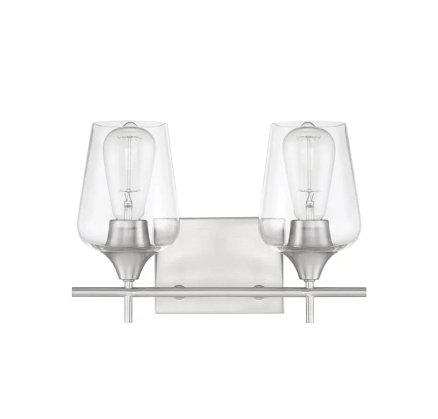 Octave 2-Light Bathroom Vanity Light in Satin Nickel - Image 2