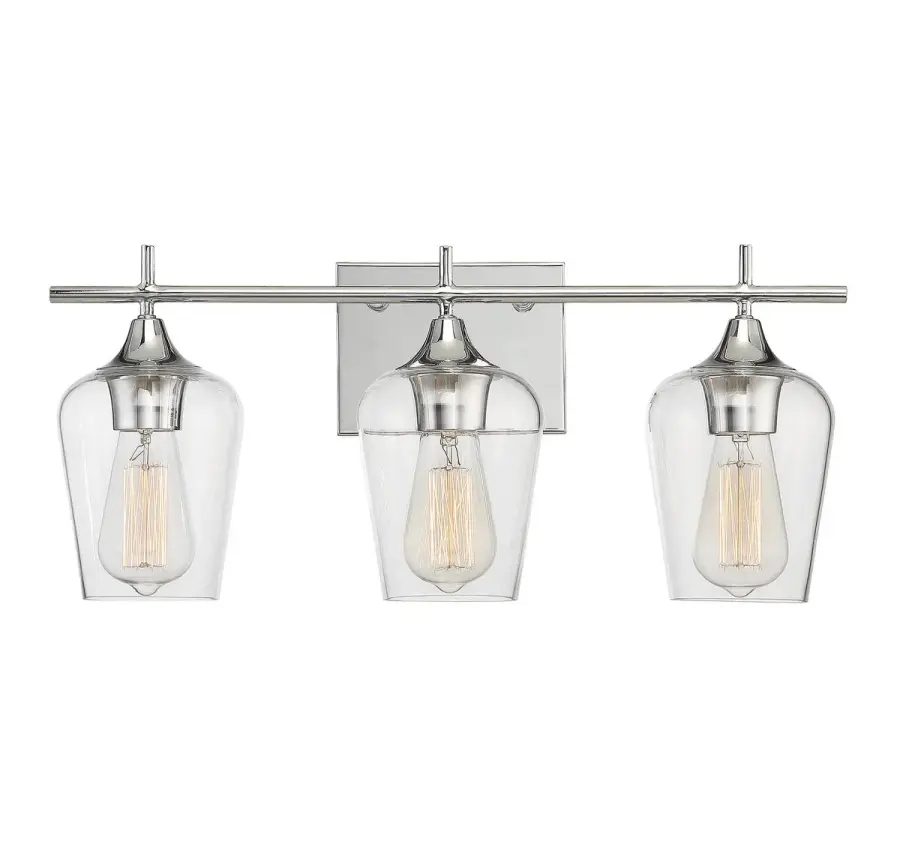 Octave 3-Light Bathroom Vanity Light in Polished Chrome - Image 1