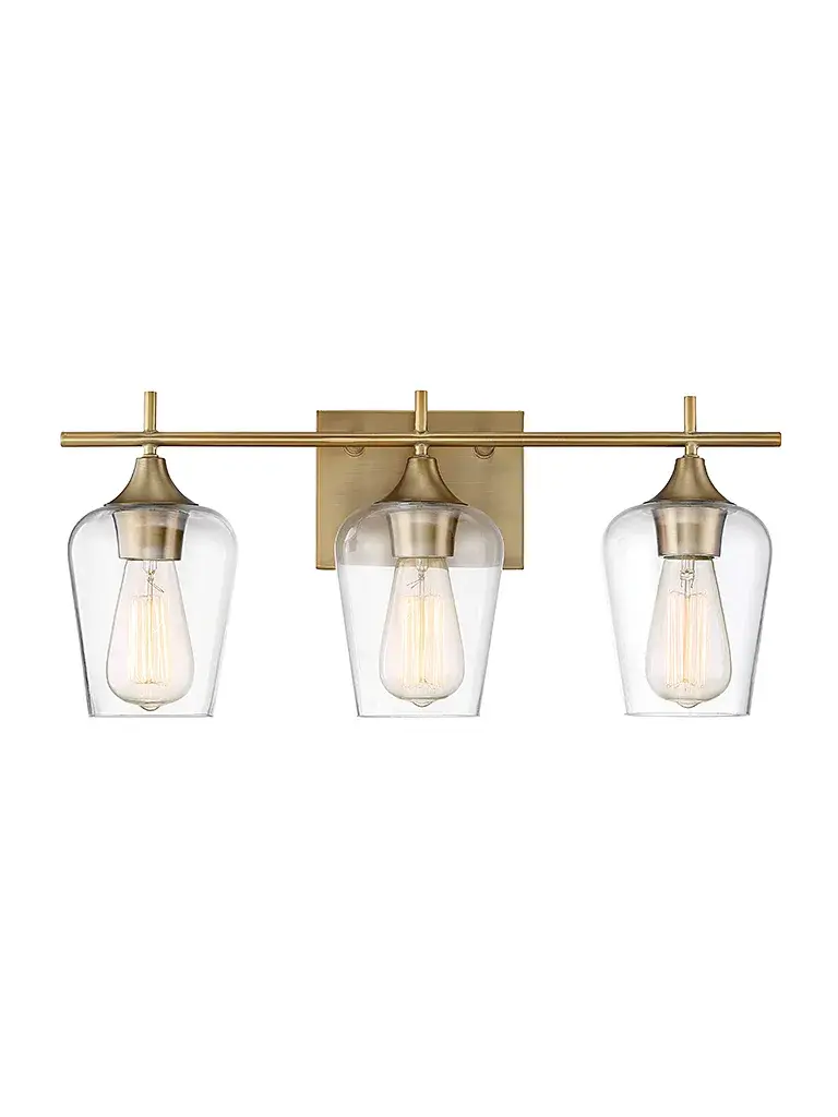 Octave 3-Light Bath Bar in Warm Brass - Image 1