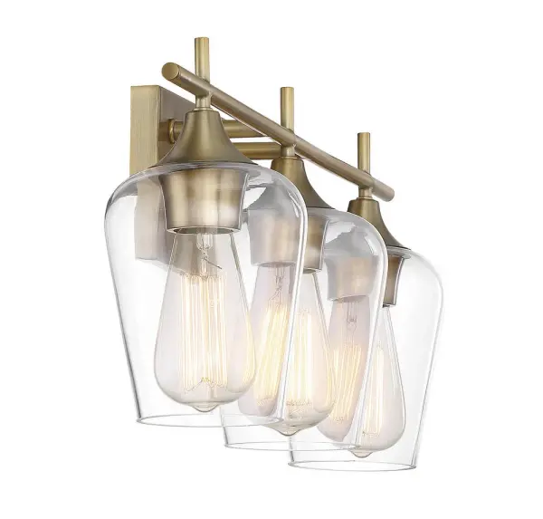 Octave 3-Light Bath Bar in Warm Brass - Image 3