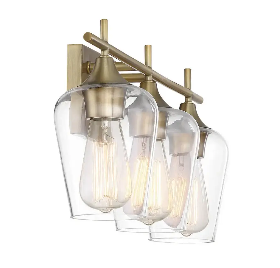 Octave 3-Light Bath Bar in Warm Brass - Image 3