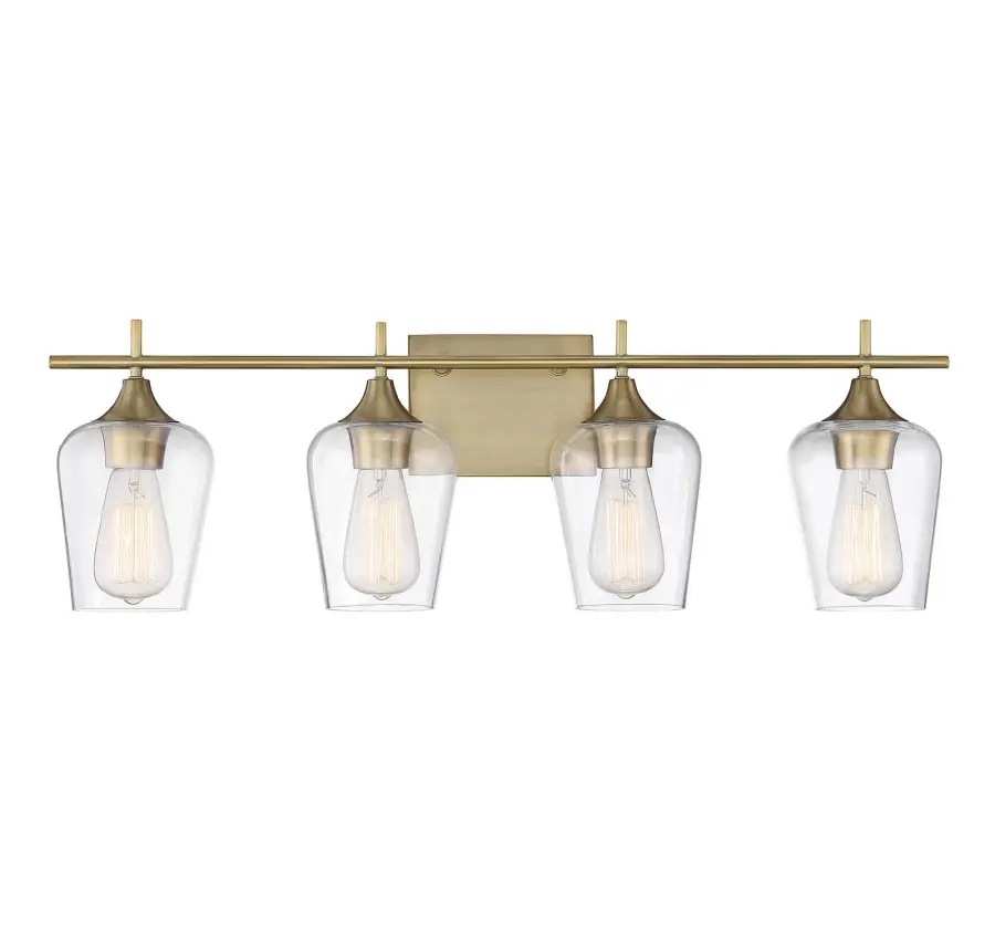Octave Four Light Bath Bar in Warm Brass - Image 1