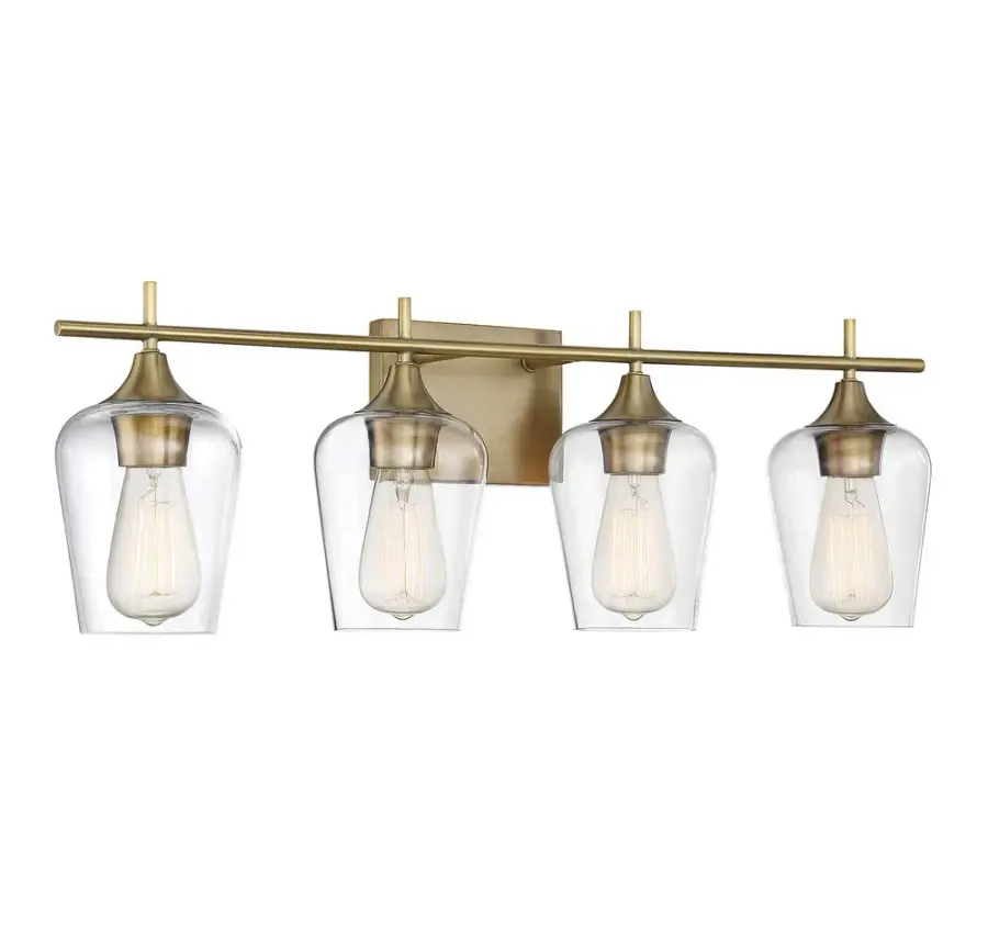 Octave Four Light Bath Bar in Warm Brass - Image 2