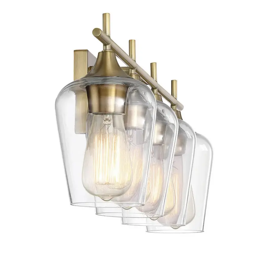 Octave Four Light Bath Bar in Warm Brass - Image 3