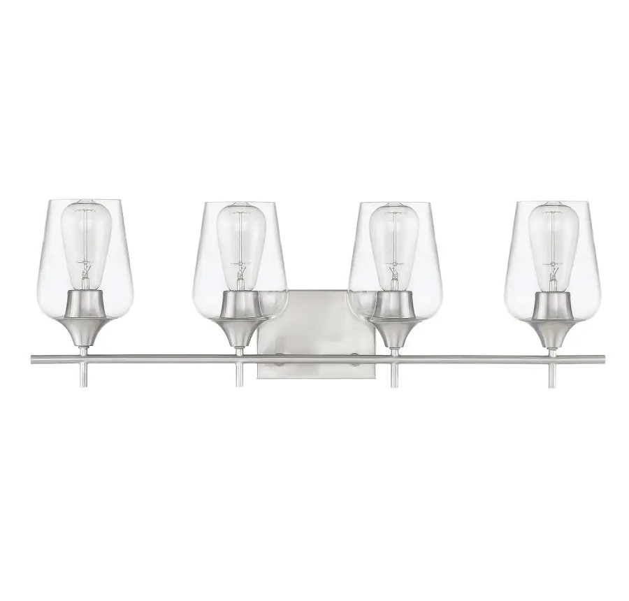 Octave 4-Light Bathroom Vanity Light in Satin Nickel - Image 2