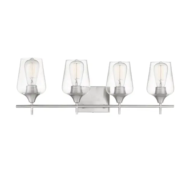 Octave 4-Light Bathroom Vanity Light in Satin Nickel - Image 3