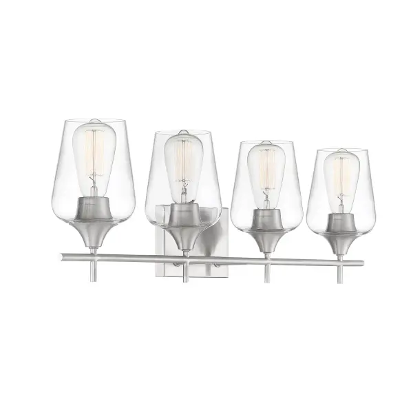 Octave 4-Light Bathroom Vanity Light in Satin Nickel - Image 4
