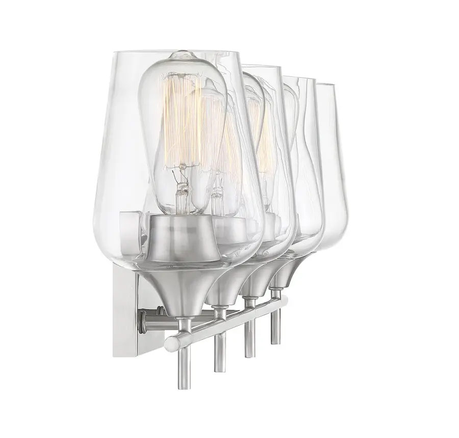 Octave 4-Light Bathroom Vanity Light in Satin Nickel - Image 5