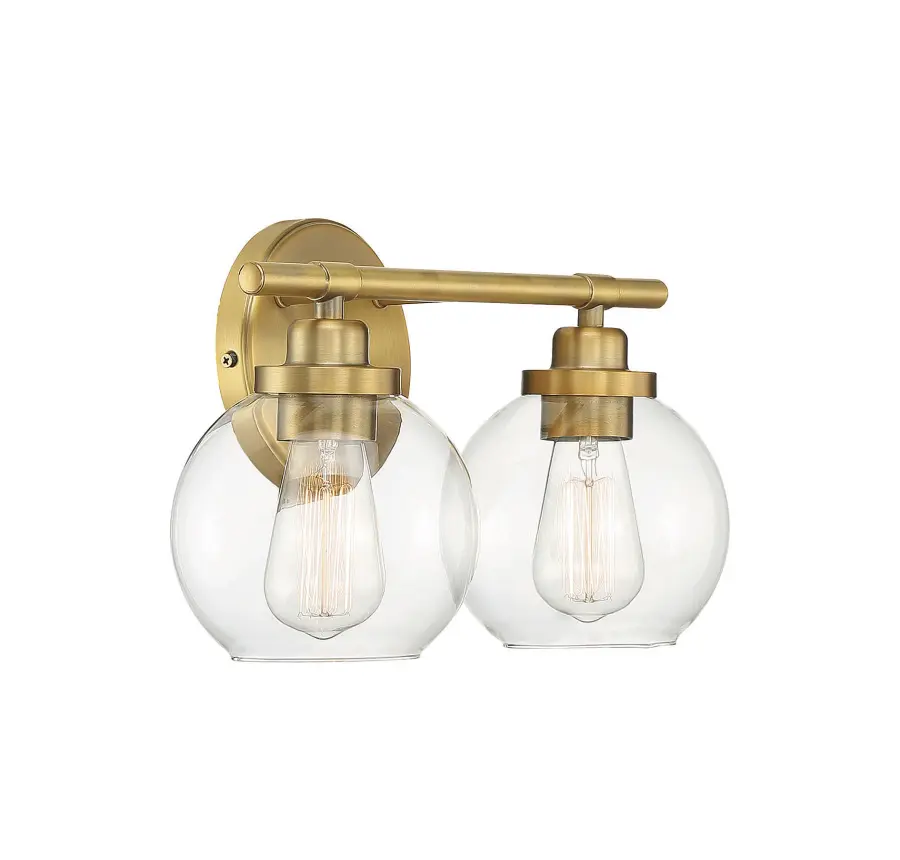 Carson Two Light Bath Bar in Warm Brass - Image 7