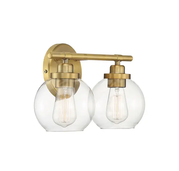 Carson Two Light Bath Bar in Warm Brass - Image 8