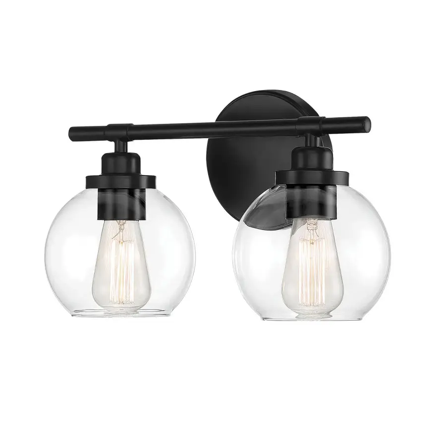Carson 2-Light Bathroom Vanity Light in Matte Black - Image 5