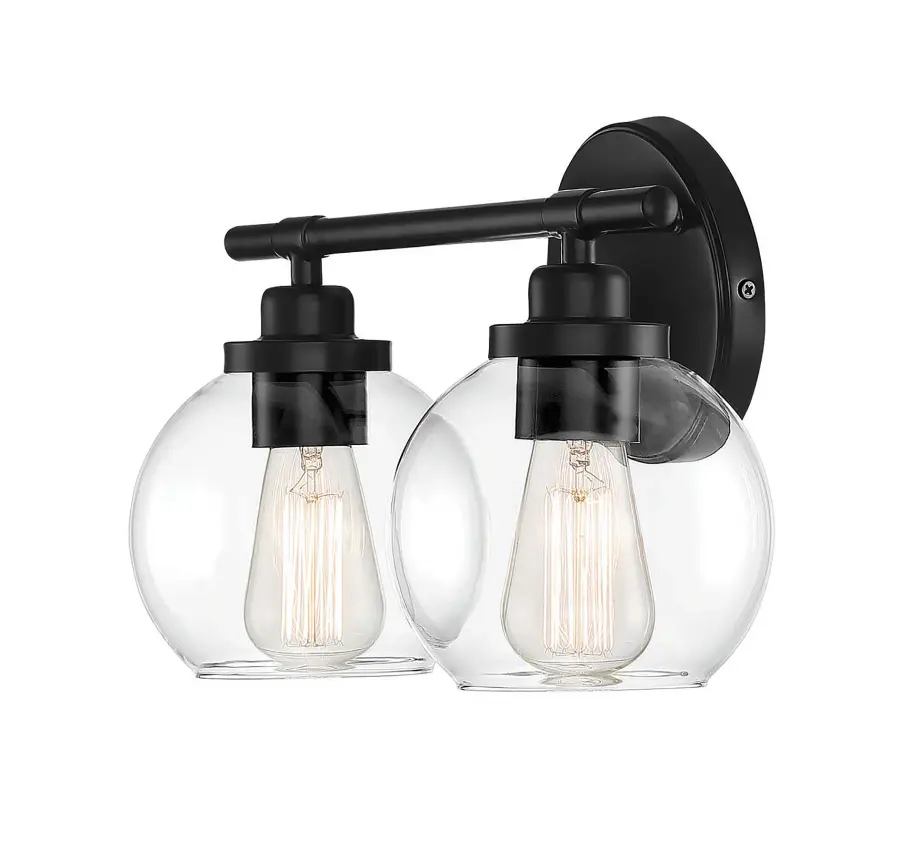 Carson 2-Light Bathroom Vanity Light in Matte Black - Image 7