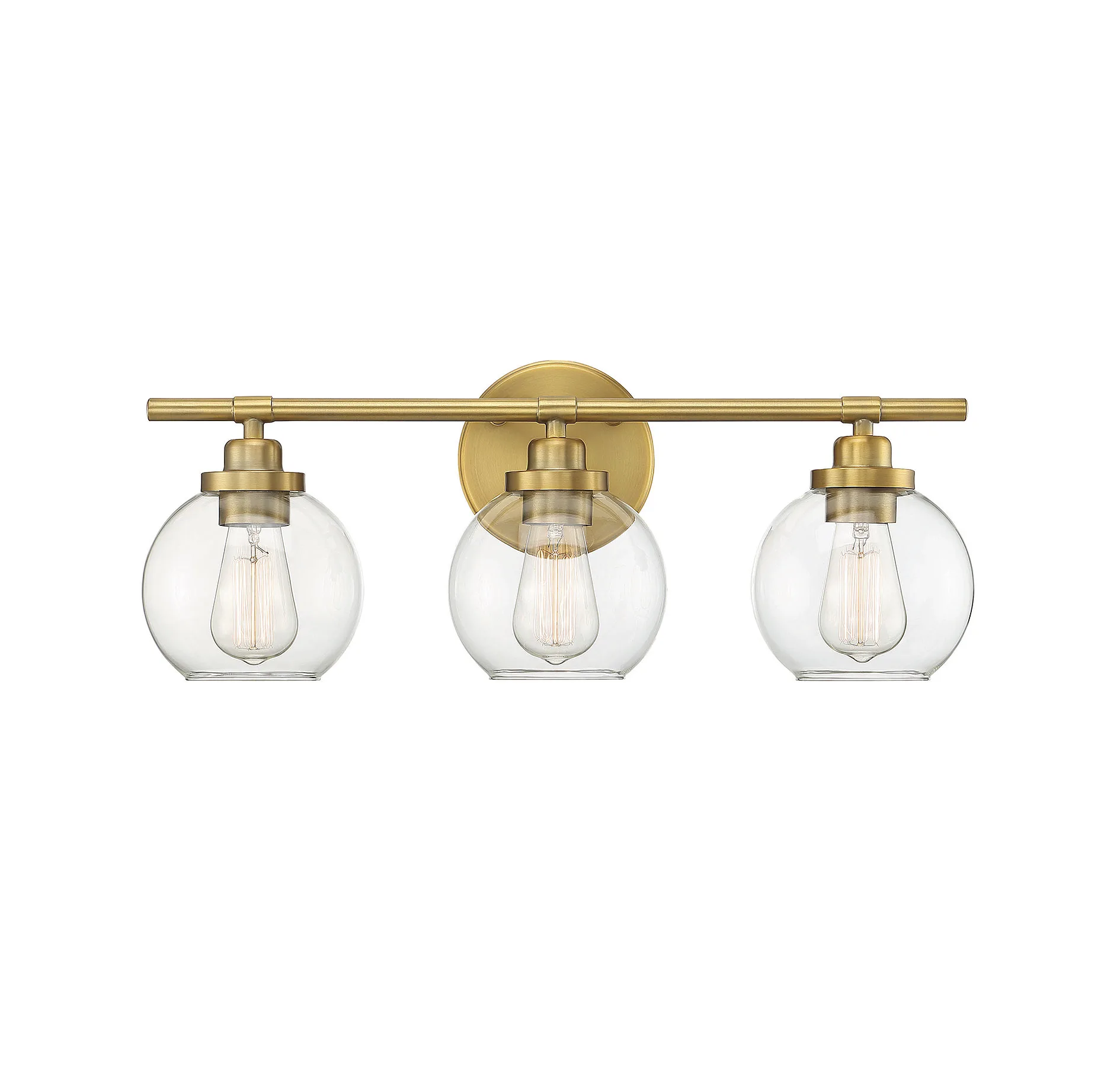 Carson Three Light Bath Bar in Warm Brass