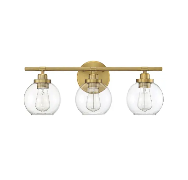Carson Three Light Bath Bar in Warm Brass - Image 4