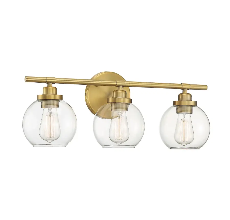 Carson Three Light Bath Bar in Warm Brass - Image 6