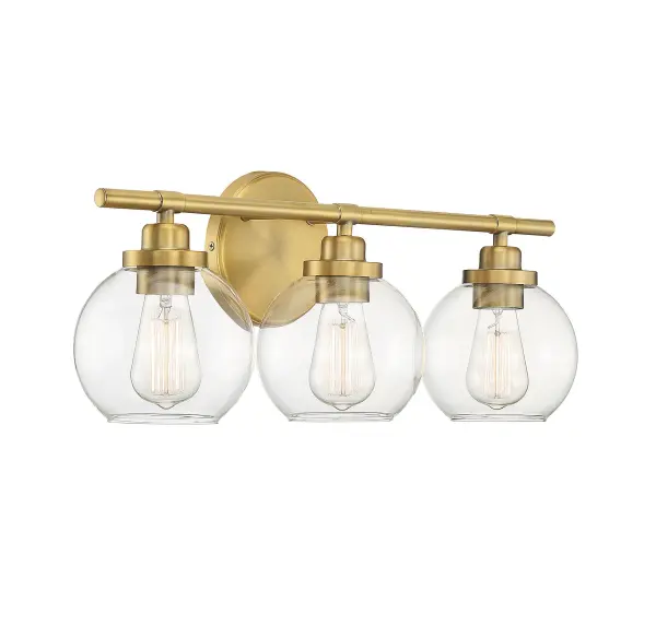 Carson Three Light Bath Bar in Warm Brass - Image 7