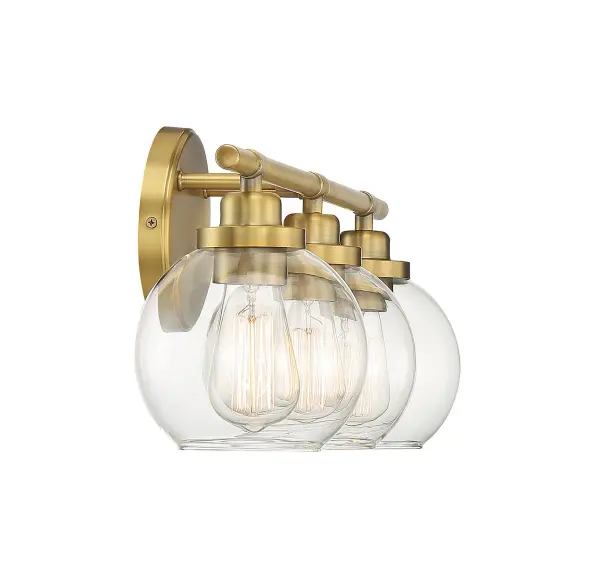 Carson Three Light Bath Bar in Warm Brass - Image 10