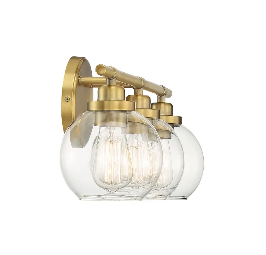 Carson Three Light Bath Bar in Warm Brass - Image 10