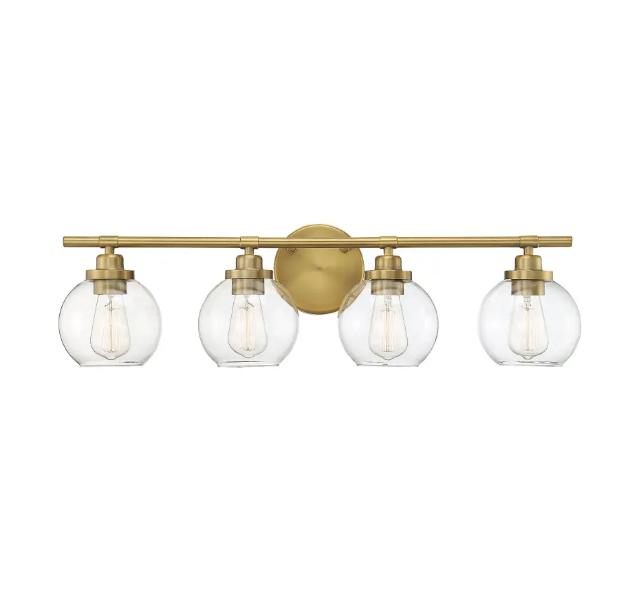 Carson Four Light Bath Bar in Warm Brass - Image 2
