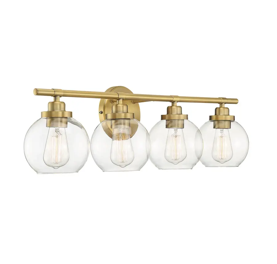 Carson Four Light Bath Bar in Warm Brass - Image 7