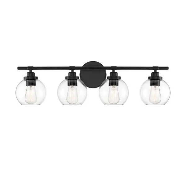Carson 4-Light Bathroom Vanity Light in Matte Black