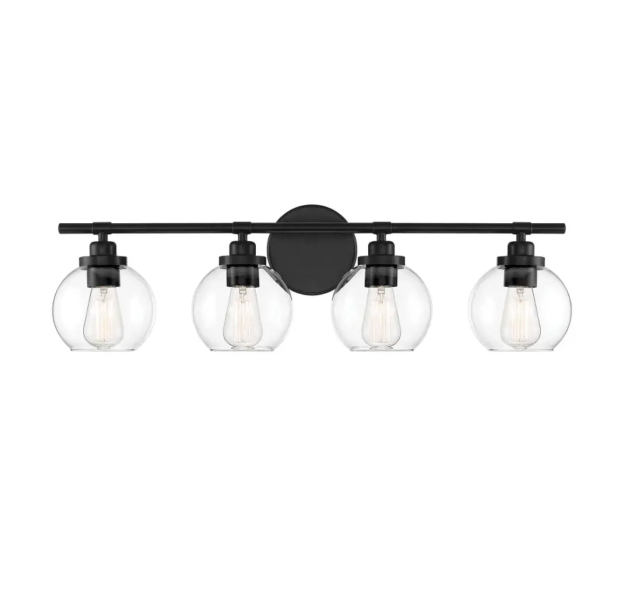 Carson 4-Light Bathroom Vanity Light in Matte Black - Image 2
