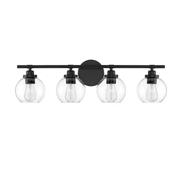 Carson 4-Light Bathroom Vanity Light in Matte Black - Image 3
