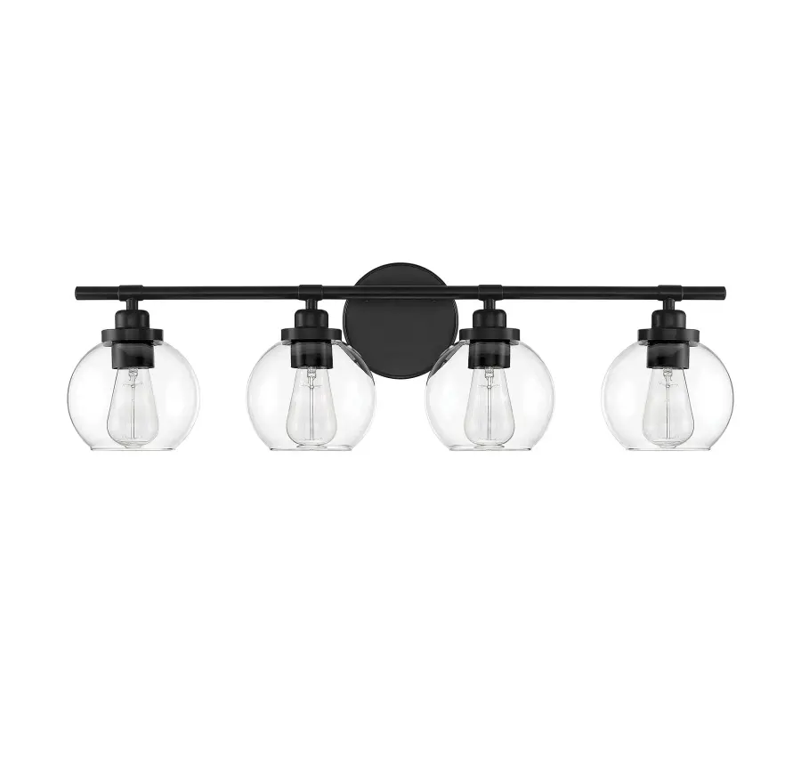 Carson 4-Light Bathroom Vanity Light in Matte Black - Image 3