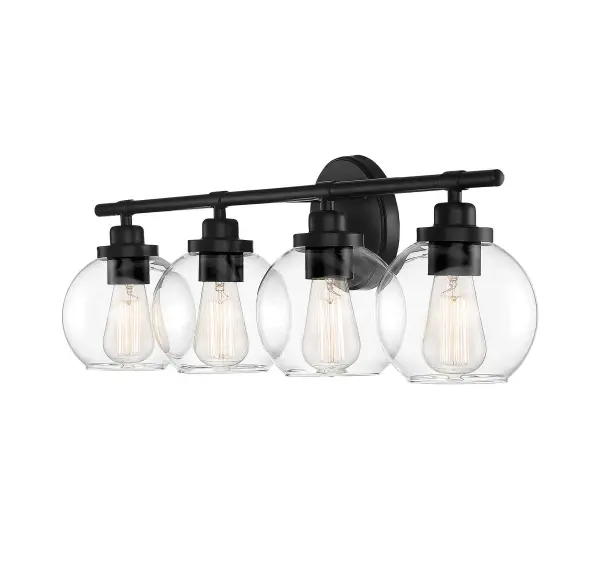 Carson 4-Light Bathroom Vanity Light in Matte Black - Image 8