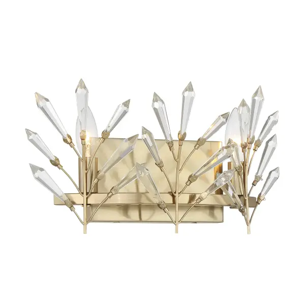 Orianna 2-Light Bathroom Vanity Light in Noble Brass - Image 3
