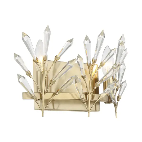 Orianna 2-Light Bathroom Vanity Light in Noble Brass - Image 4