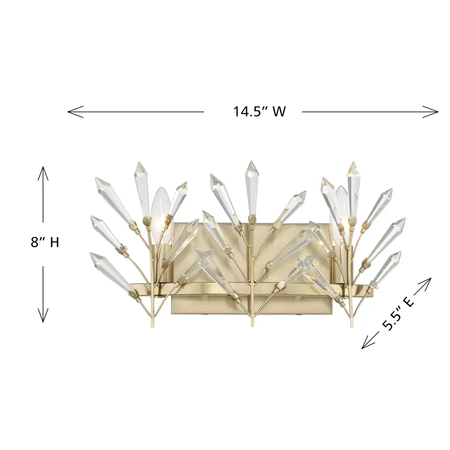 Orianna 2-Light Bathroom Vanity Light in Noble Brass - Image 6