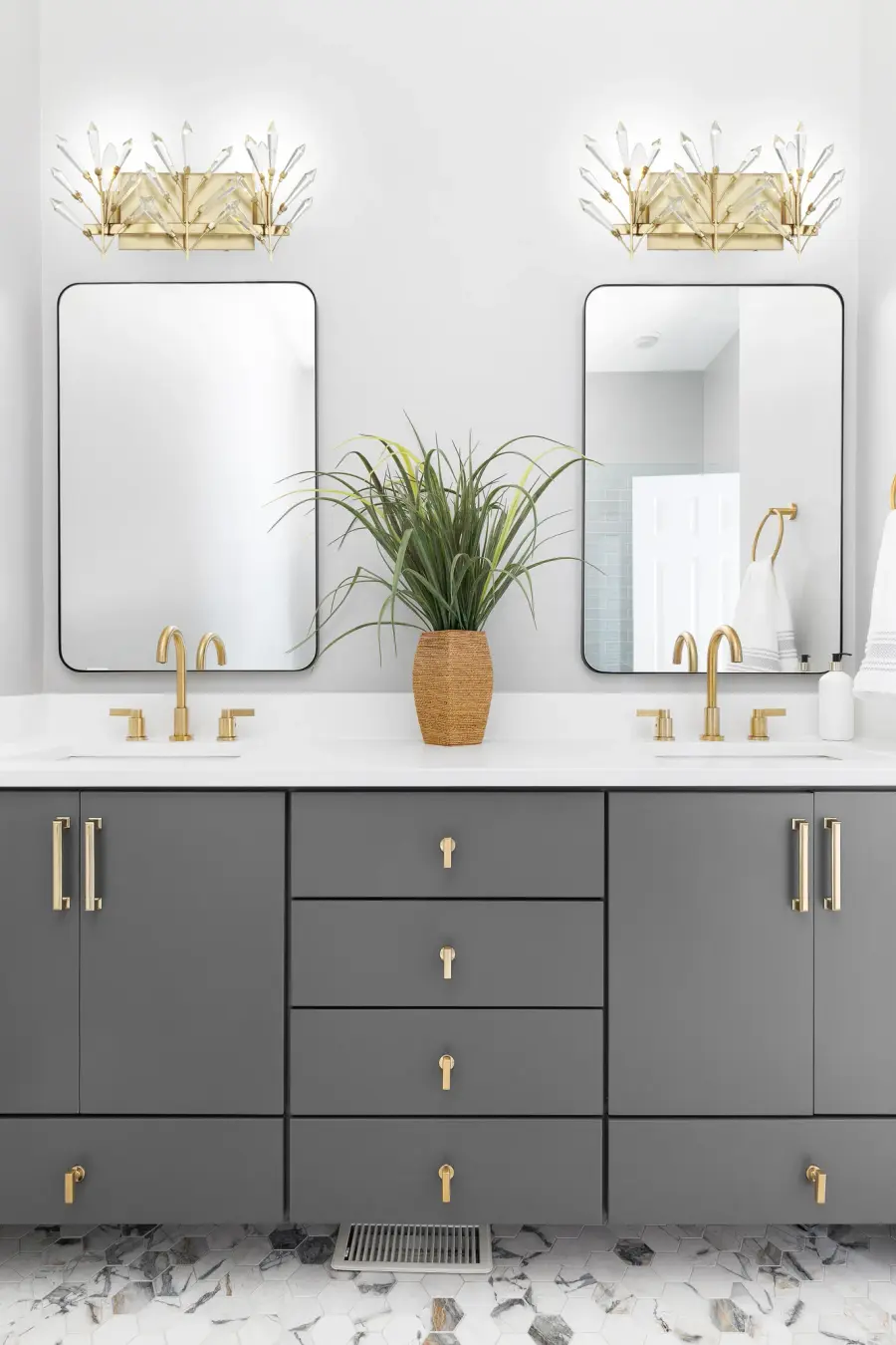 Orianna 2-Light Bathroom Vanity Light in Noble Brass - Image 7