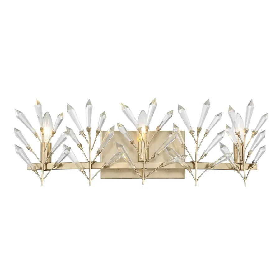 Orianna 3-Light Bathroom Vanity Light in Noble Brass - Image 1