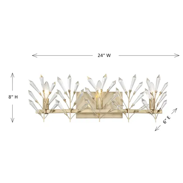 Orianna 3-Light Bathroom Vanity Light in Noble Brass - Image 6