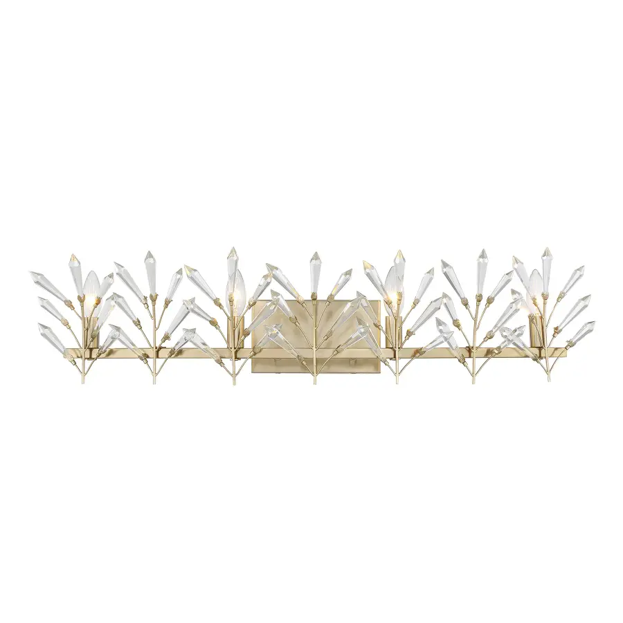Orianna 4-Light Bathroom Vanity Light in Noble Brass - Image 1