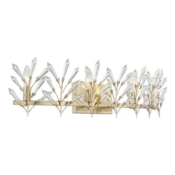 Orianna 4-Light Bathroom Vanity Light in Noble Brass - Image 4