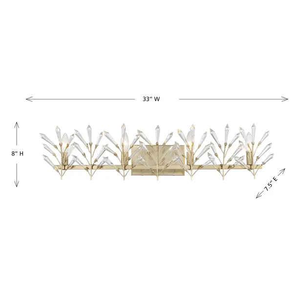 Orianna 4-Light Bathroom Vanity Light in Noble Brass - Image 7