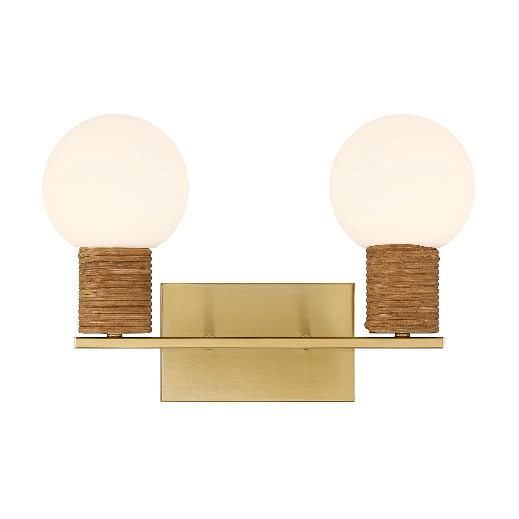 Jarrell Two Light Bathroom Vanity in Warm Brass