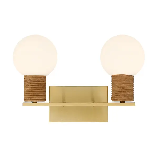 Jarrell 2-Light Bathroom Vanity Light in Warm Brass - Image 1