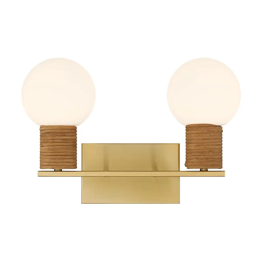 Jarrell 2-Light Bathroom Vanity Light in Warm Brass - Image 1