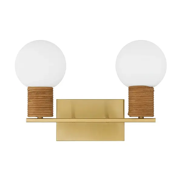 Jarrell 2-Light Bathroom Vanity Light in Warm Brass - Image 2