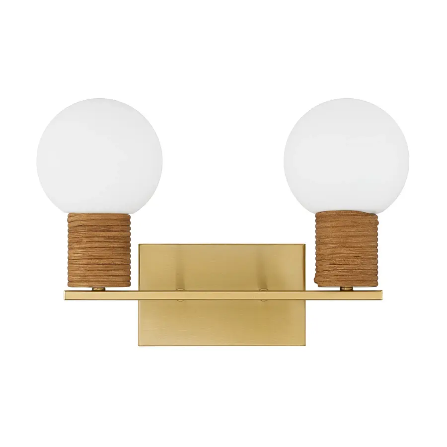 Jarrell 2-Light Bathroom Vanity Light in Warm Brass - Image 2
