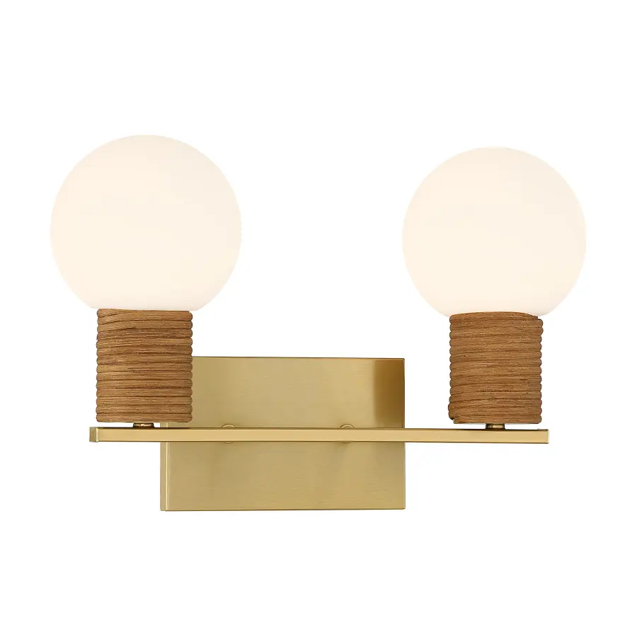 Jarrell 2-Light Bathroom Vanity Light in Warm Brass - Image 3