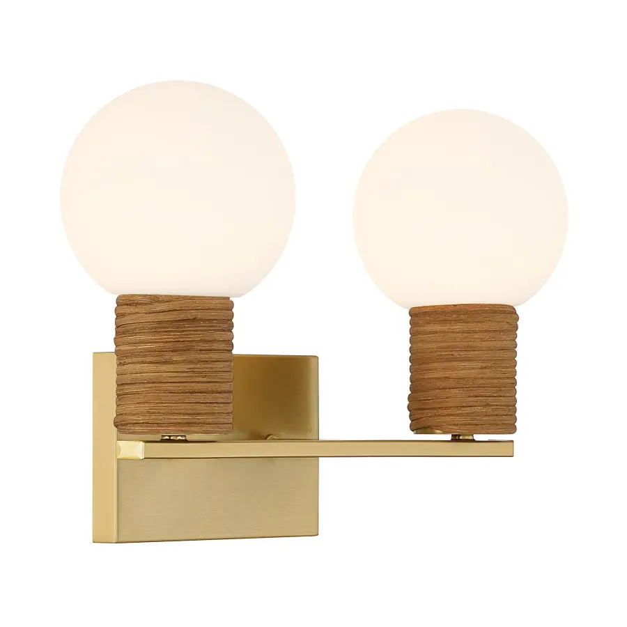 Jarrell 2-Light Bathroom Vanity Light in Warm Brass - Image 4