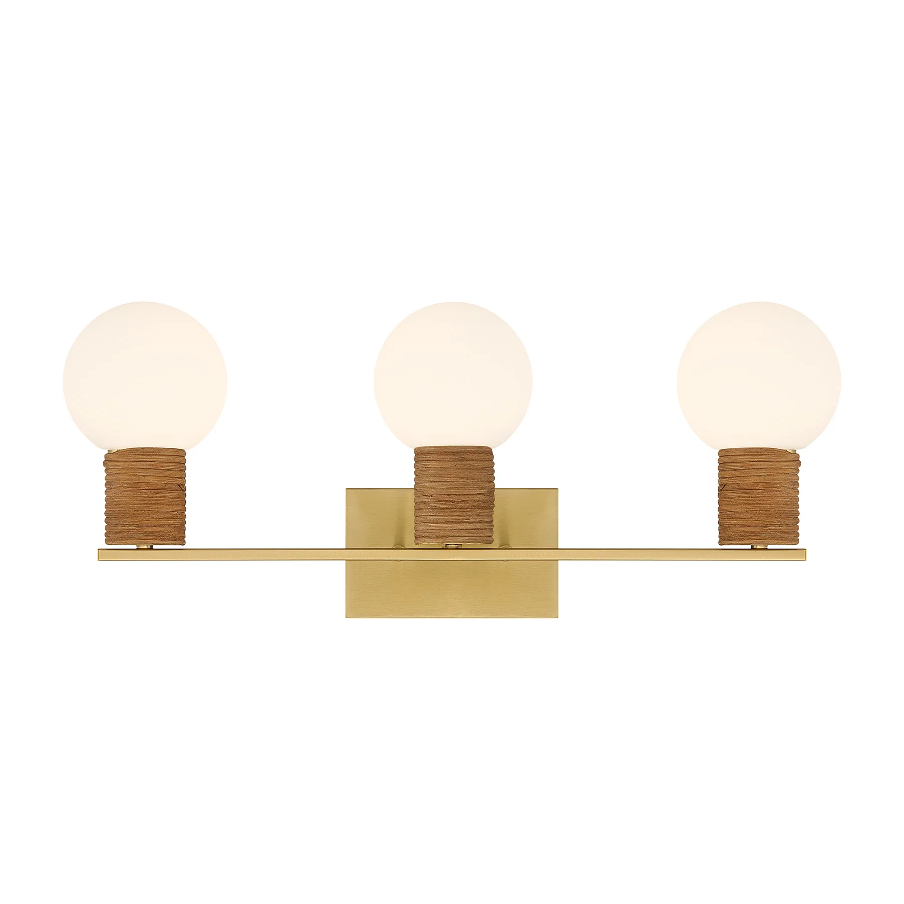 Jarrell Three Light Bathroom Vanity in Warm Brass